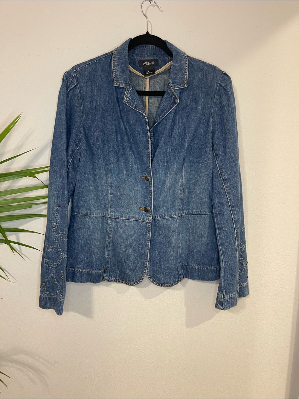 Willi Smith Blue Denim Blazer Jacket
